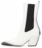 (Women) Prada Leather Chunky Heel Slip-On Chelsea Boots 'White' 1U986M_055_F0009_F_075 (Women) Prada Leather Chunky Heel Slip-On Chelsea Boots 'White' 1U986M_055_F0009_F_075
