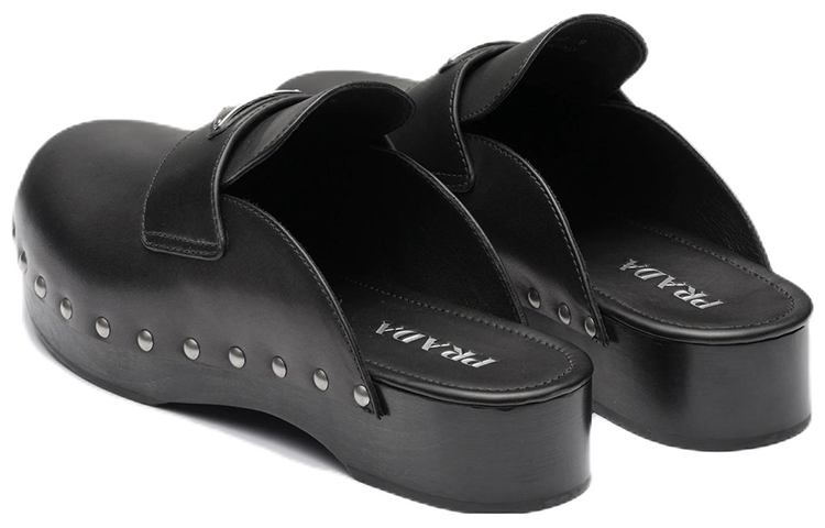 Shop (W) 프라다 가죽 클로그 (블랙) 2Z2993_248_F0002