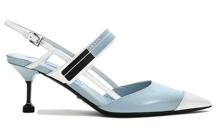 Order (W) Prada Leren Color-Block Puntige Hoge Hakken ''Blauw Wit'' 1I296I_AZ3_F0X24_F_065