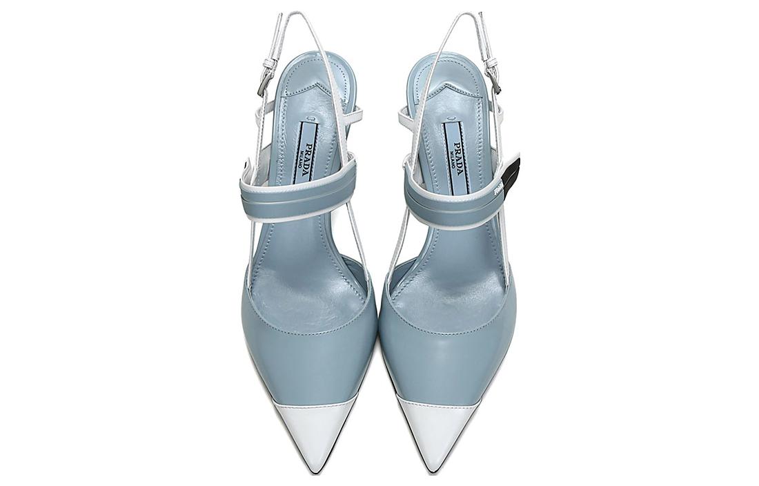 Shop (W) Prada Leren Color-Block Puntige Hoge Hakken ''Blauw Wit'' 1I296I_AZ3_F0X24_F_065