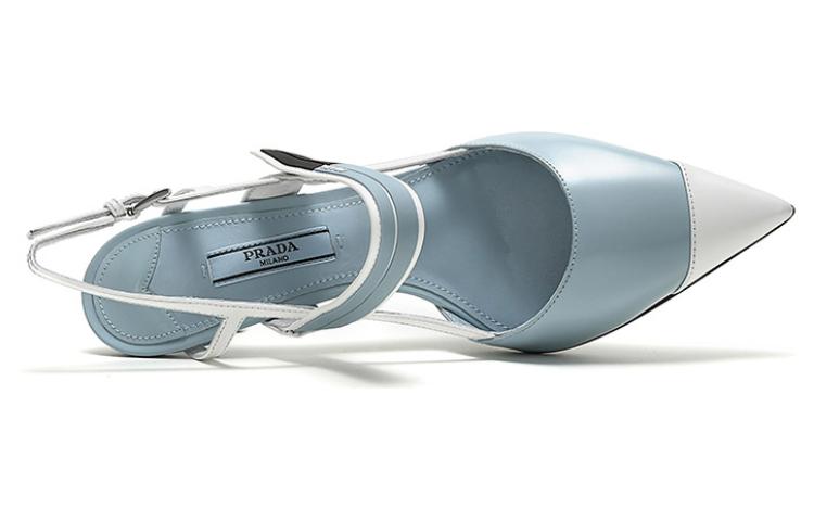 Purchase (W) Prada Leren Color-Block Puntige Hoge Hakken ''Blauw Wit'' 1I296I_AZ3_F0X24_F_065