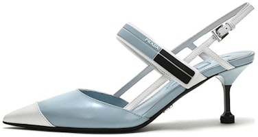 (Women) Prada Leather Color-Block Pointed Toe High Heels 'Blue White' 1I296I_AZ3_F0X24_F_065 (Women) Prada Leather Color-Block Pointed Toe High Heels 'Blue White' 1I296I_AZ3_F0X24_F_065