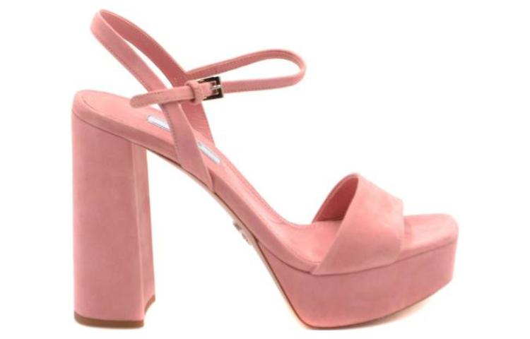 (W) Prada Leather CMFT Casual Slide Sandals 'High Heel Pink' 圖 2