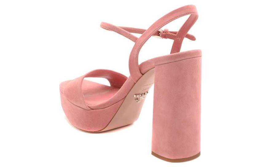 (W) Prada Leather CMFT Casual Slide Sandals 'High Heel Pink' 圖 4