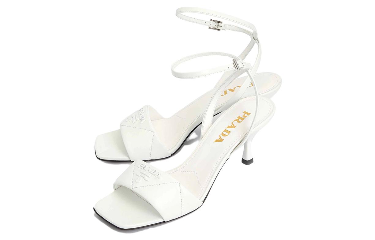 Lookbook PRADA普拉達 皮革 舒適百搭 一字帶涼鞋 女款 白色