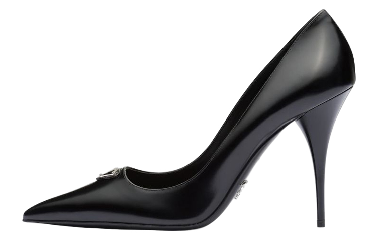 Buy (W) Prada Leren Enamel Driehoek Logo Puntige Stiletto ''Zwart'' 1I001N_055_F0002_F_085