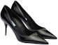 Lookbook (W) Prada Kulit Segitiga Logo Berekor Runcing Stiletto 'Hitam' 1I001N_055_F0002_F_085