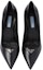 Shop (W) Prada Kulit Segitiga Logo Berekor Runcing Stiletto 'Hitam' 1I001N_055_F0002_F_085