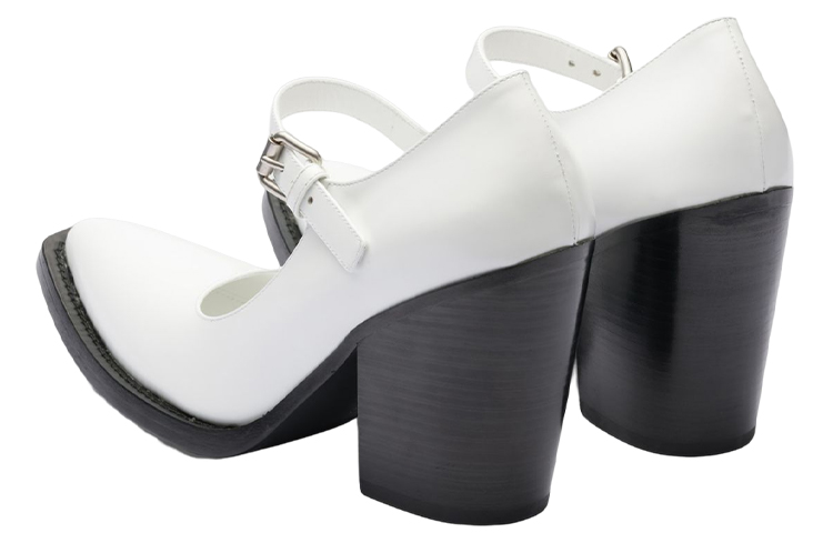 Purchase (W) Escarpins à Talons Épais en Cuir Prada Boucle Mode ''Blanc'' 1I128N_055_F0009_F_090