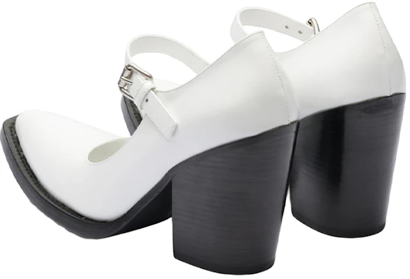 (W) Escarpins à Talons Épais en Cuir Prada Boucle Mode ''Blanc'' 1I128N_055_F0009_F_090 Purchase (W) Escarpins à Talons Épais en Cuir Prada Boucle Mode ''Blanc'' 1I128N_055_F0009_F_090