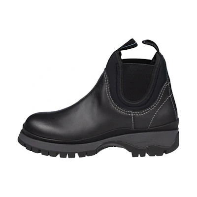 (W) Prada Leather Fashion Chelsea Boots 'Black'