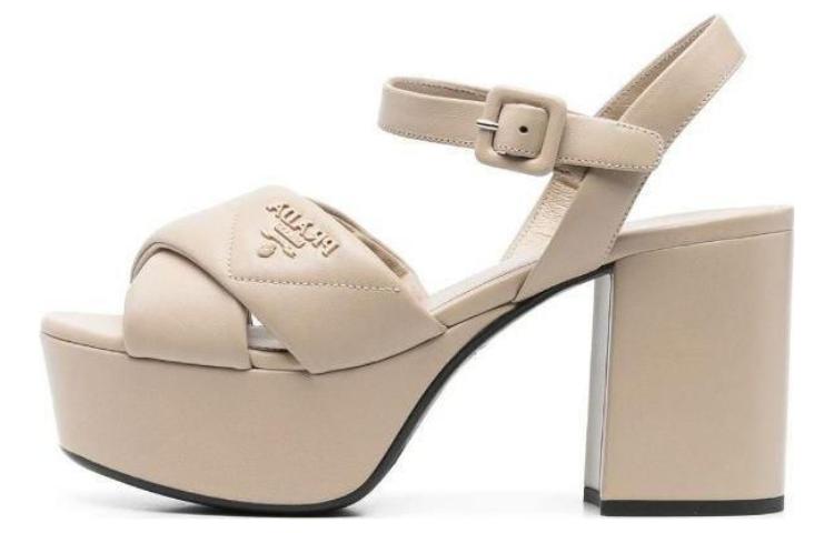 Buy (W) プラダ レザー オープン トゥ サンダル (ライトブラウン) 1XP59B_038_F0F24_F_085