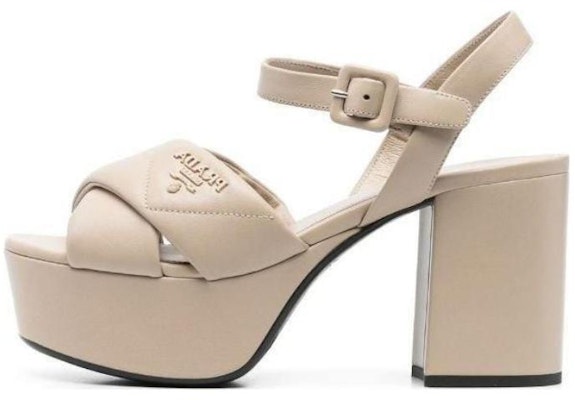 PRADA 皮革 時尚露趾 一字帶涼鞋 女款 淺褐色 Buy PRADA 皮革 時尚露趾 一字帶涼鞋 女款 淺褐色