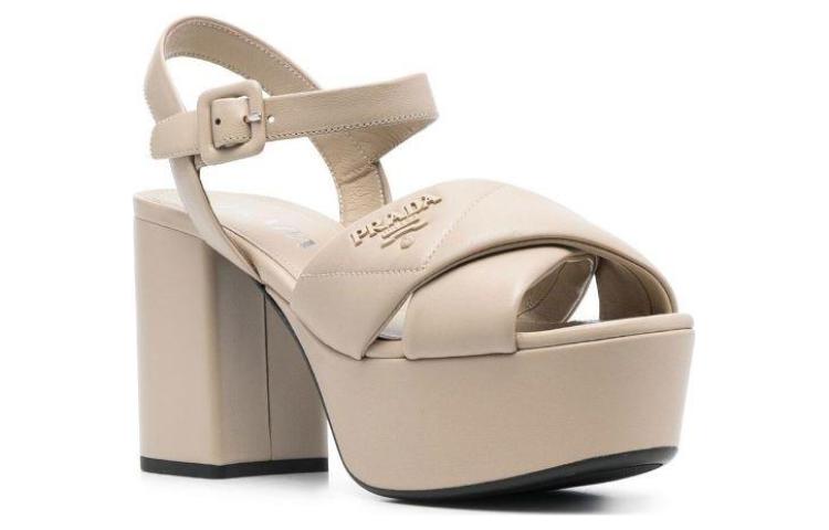 Order (W) プラダ レザー オープン トゥ サンダル (ライトブラウン) 1XP59B_038_F0F24_F_085