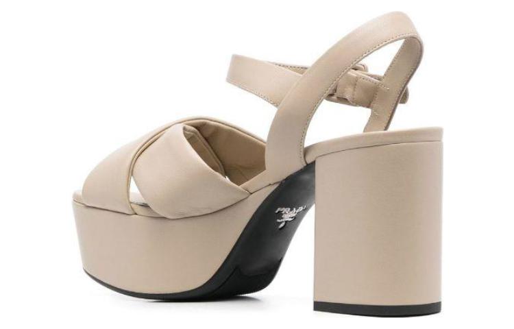 Lookbook (W) プラダ レザー オープン トゥ サンダル (ライトブラウン) 1XP59B_038_F0F24_F_085