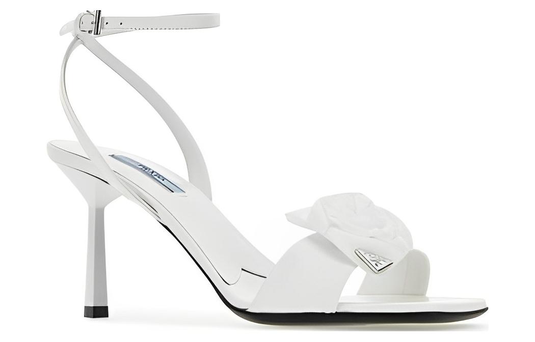 Shop (W) プラダ レザー オープントゥ サンダル (ホワイト) 1X149N_055_F0009_F_075