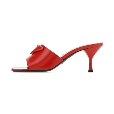 (W) Prada Leather Fashion Sandals 'Red'