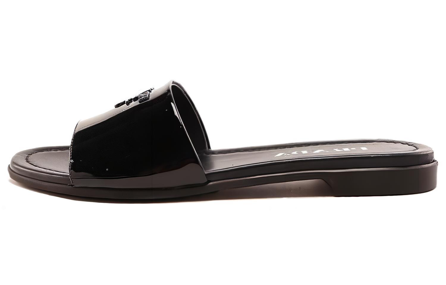 (W) Prada Leather Fashion Slide 'Black'