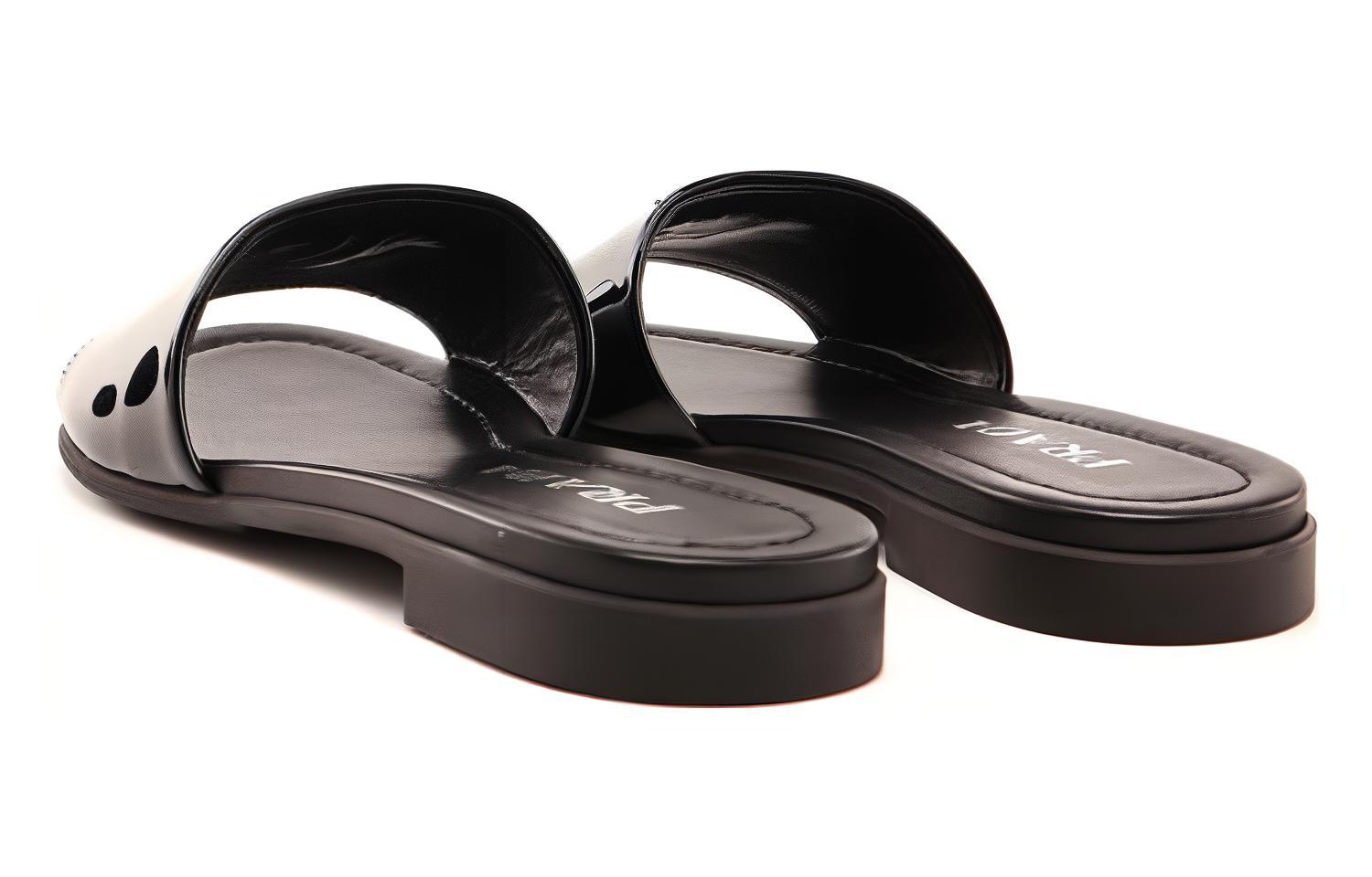 (W) Prada Leather Fashion Slide 'Black' 圖 3