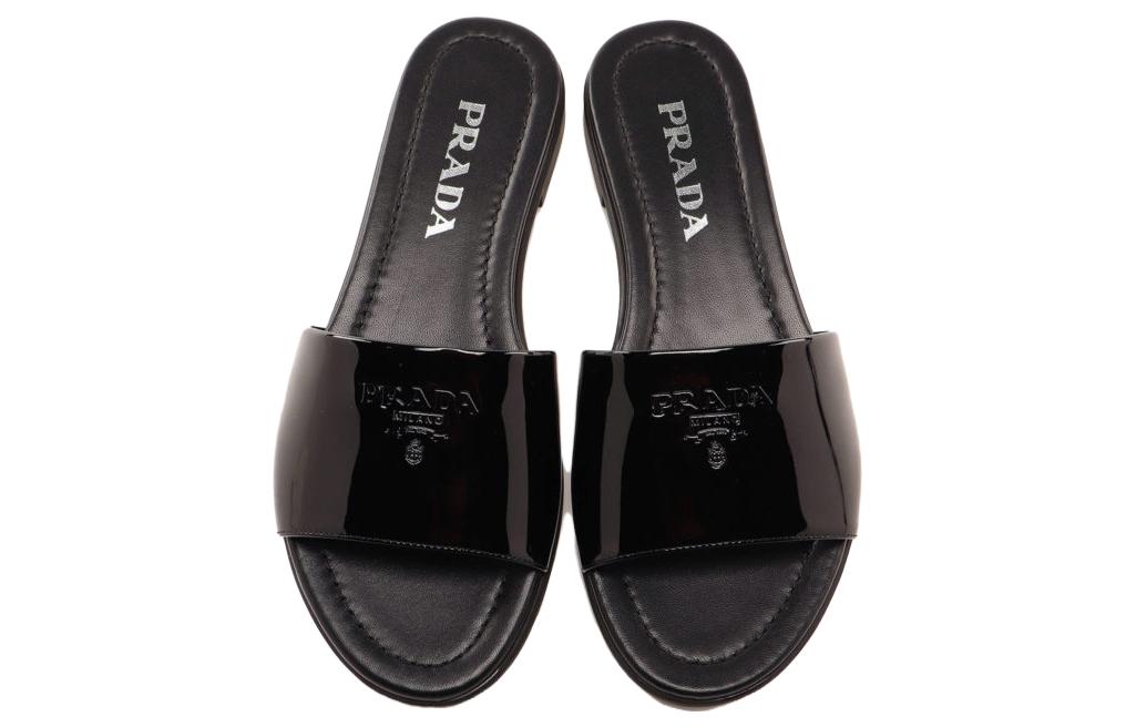 (W) Prada Leather Fashion Slide 'Black' 圖 4