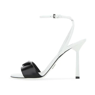 (W) Prada Leather Fashion Slipper 'Black and White'