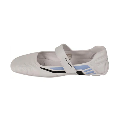 (W) Prada Leather Flats 'Grey'
