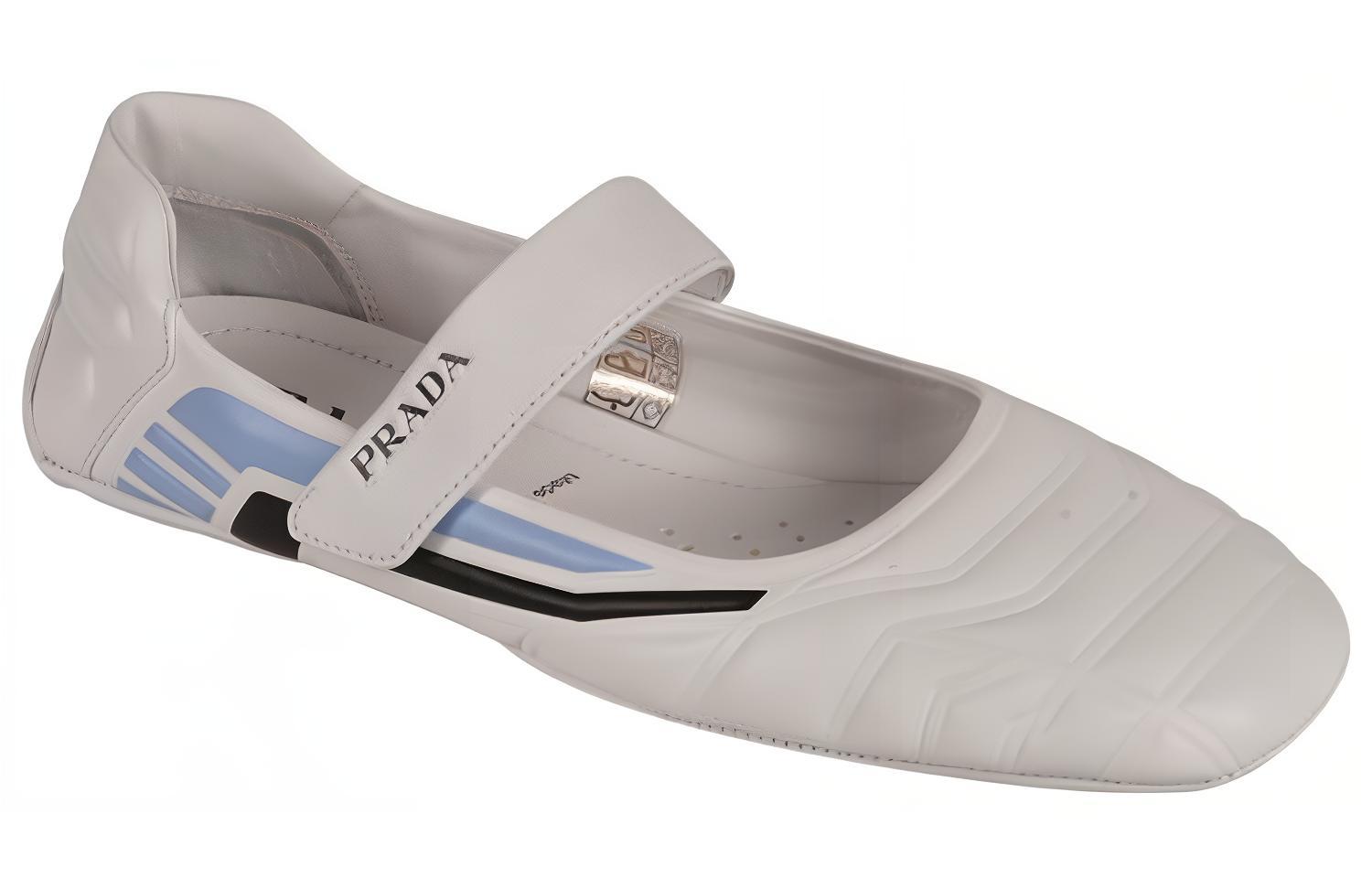 (W) Prada Leather Flats 'Grey' 圖 2