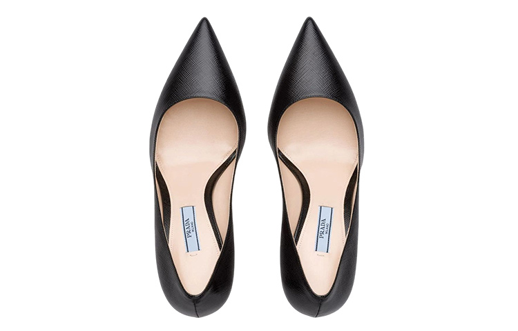 Shop (W) Prada Kasut Tumit Kulit 'Slip-On Fesyen Hitam' 1I834I_3A9S_F0002_F_085