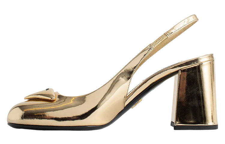 (Women) Prada Leather High-Heel Pumps 'Gold Logo' 3AU11I_767M_F_0522