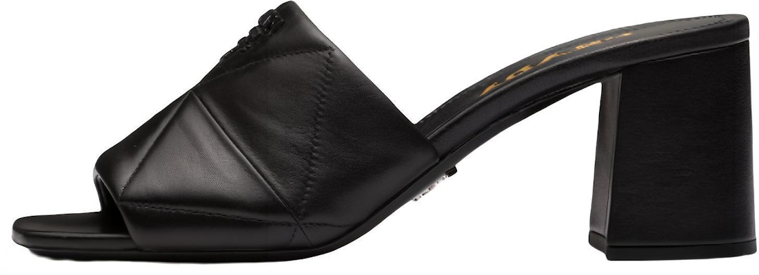 (Women) Prada Leather High-Heel Sandals with Metallic Print 'Black' 1XX583_038_F0002_F_BB65 Buy (Women) Prada Leather High-Heel Sandals with Metallic Print 'Black' 1XX583_038_F0002_F_BB65