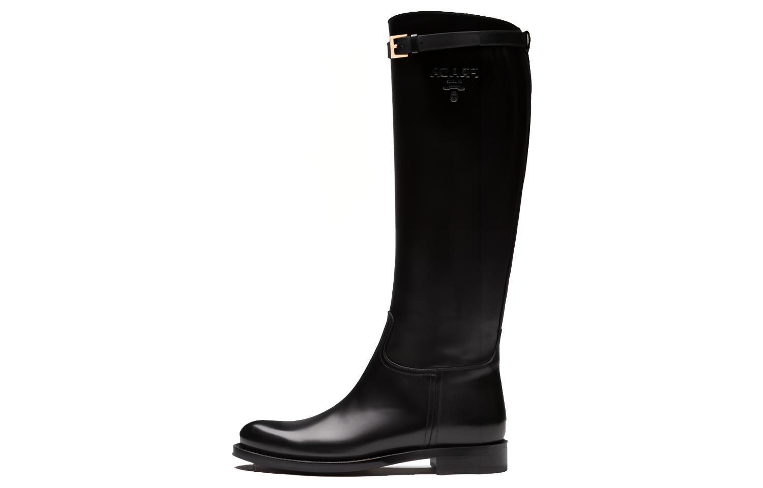 Buy (W) プラダ レザー ハイカットブーツ (ブラック) 1W175M_34A_F0002_F_D030