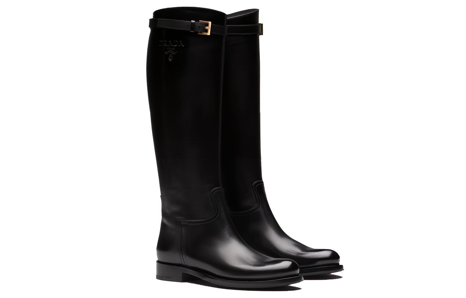 Order (W) プラダ レザー ハイカットブーツ (ブラック) 1W175M_34A_F0002_F_D030