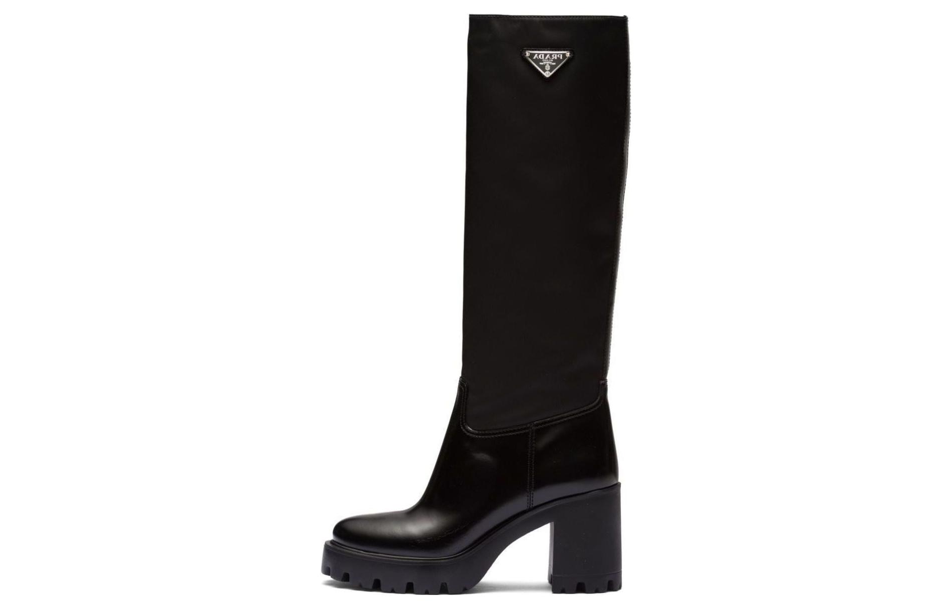 Buy (W) Bottes Hautes en Cuir Prada ''Confort Noir''. 1W241NF0853LFU