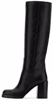 (Women) Prada Leather High-Top Boots 'Black Round-Toe Slip-On' 1W281N_070_F0002_F_090 (Women) Prada Leather High-Top Boots 'Black Round-Toe Slip-On' 1W281N_070_F0002_F_090