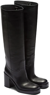 (W) Prada Leren Hoge Laarzen ''Zwart Rond-Neus Instapper'' 1W281N_070_F0002_F_090 Lookbook (W) Prada Leren Hoge Laarzen ''Zwart Rond-Neus Instapper'' 1W281N_070_F0002_F_090