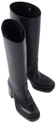 (Women) Prada Leather High-Top Boots 'Black Round-Toe Slip-On' 1W281N_070_F0002_F_090 Shop (Women) Prada Leather High-Top Boots 'Black Round-Toe Slip-On' 1W281N_070_F0002_F_090