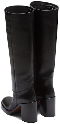 (W) Prada Leren Hoge Laarzen ''Zwart Rond-Neus Instapper'' 1W281N_070_F0002_F_090 Purchase (W) Prada Leren Hoge Laarzen ''Zwart Rond-Neus Instapper'' 1W281N_070_F0002_F_090