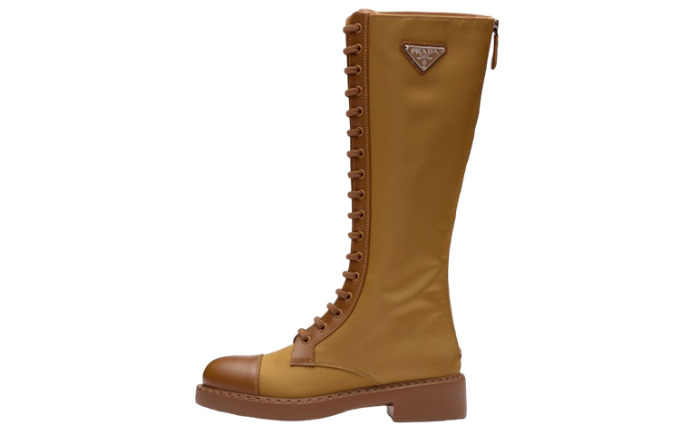 (Women) Prada Leather High-Top Boots 'Brown Logo Strap' 1W906M_3LLB_F0005_F_D050