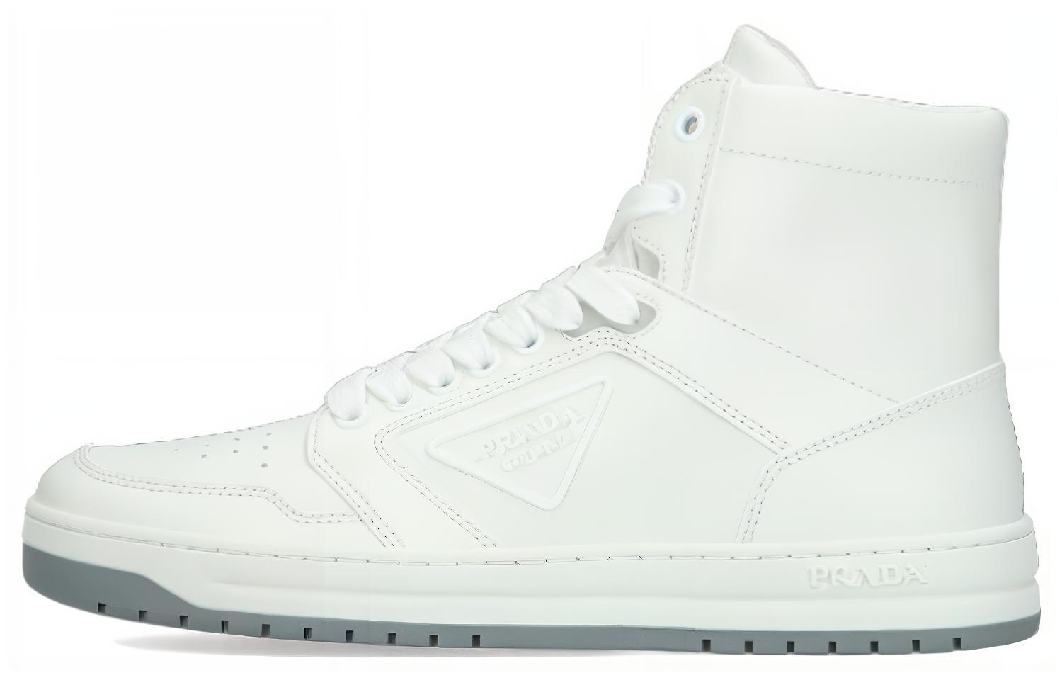 (Women) Prada Leather High-Top Logo Sneakers 'White Fashion' 1T791M_3LJ6_F097W