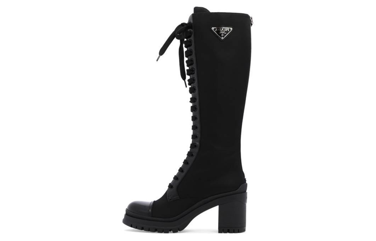 (Women) Prada Leather High-Top Sneaker 'Black' 1W934M_3LFU_F0002
