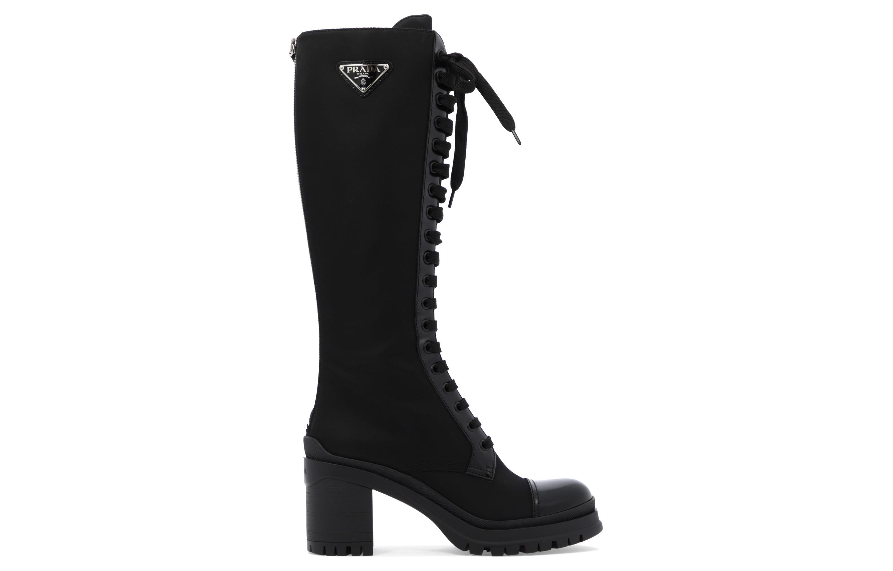 Order (W) Prada 黑色高帮皮革运动鞋 1W934M_3LFU_F0002