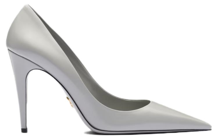 (W) Prada Leather High Heel 10cm 'Grey' 圖 2