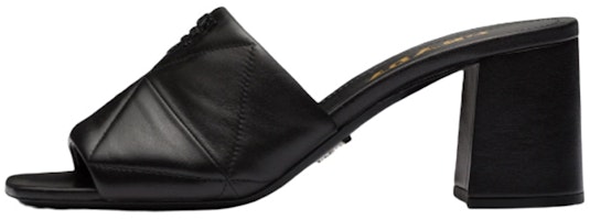 (Women) Prada Leather High-Heel Sandals with Metallic Print 'Black' 1XX583_038_F0002_F_BB65 (Women) Prada Leather High-Heel Sandals with Metallic Print 'Black' 1XX583_038_F0002_F_BB65