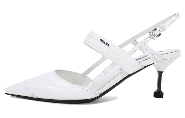 (W) Prada Leather High-Heeled Sandals 'White'