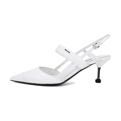 (W) Prada Leather High-Heeled Sandals 'White'