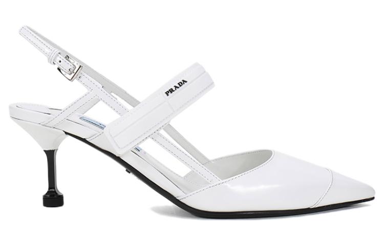 (W) Prada Leather High-Heeled Sandals 'White' 圖 2