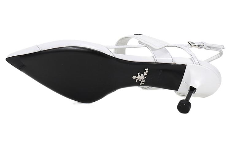 (W) Prada Leather High-Heeled Sandals 'White' 圖 6