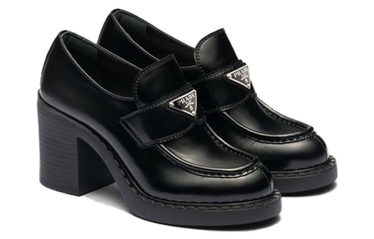 (W) Prada Leather High Heels 'Fashion CMFT Chunky Heel Black' 8.5cm 圖 3