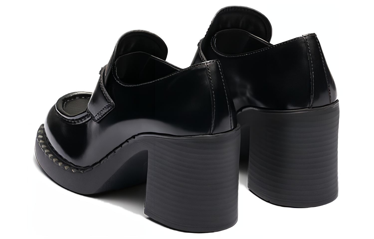 (W) Prada Leather High Heels 'Fashion CMFT Chunky Heel Black' 8.5cm 圖 4