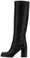 (Women) Prada Leather High-Top Boots 'Black Round-Toe Slip-On' 1W281N_070_F0002_F_090 (Women) Prada Leather High-Top Boots 'Black Round-Toe Slip-On' 1W281N_070_F0002_F_090